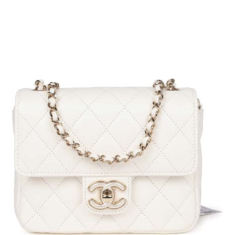 chanel flap bag white gold hardware|white fluffy chanel bag.